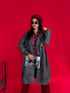 "RECORD OX88" leather imitation trench coat - GRAPHITE GREY